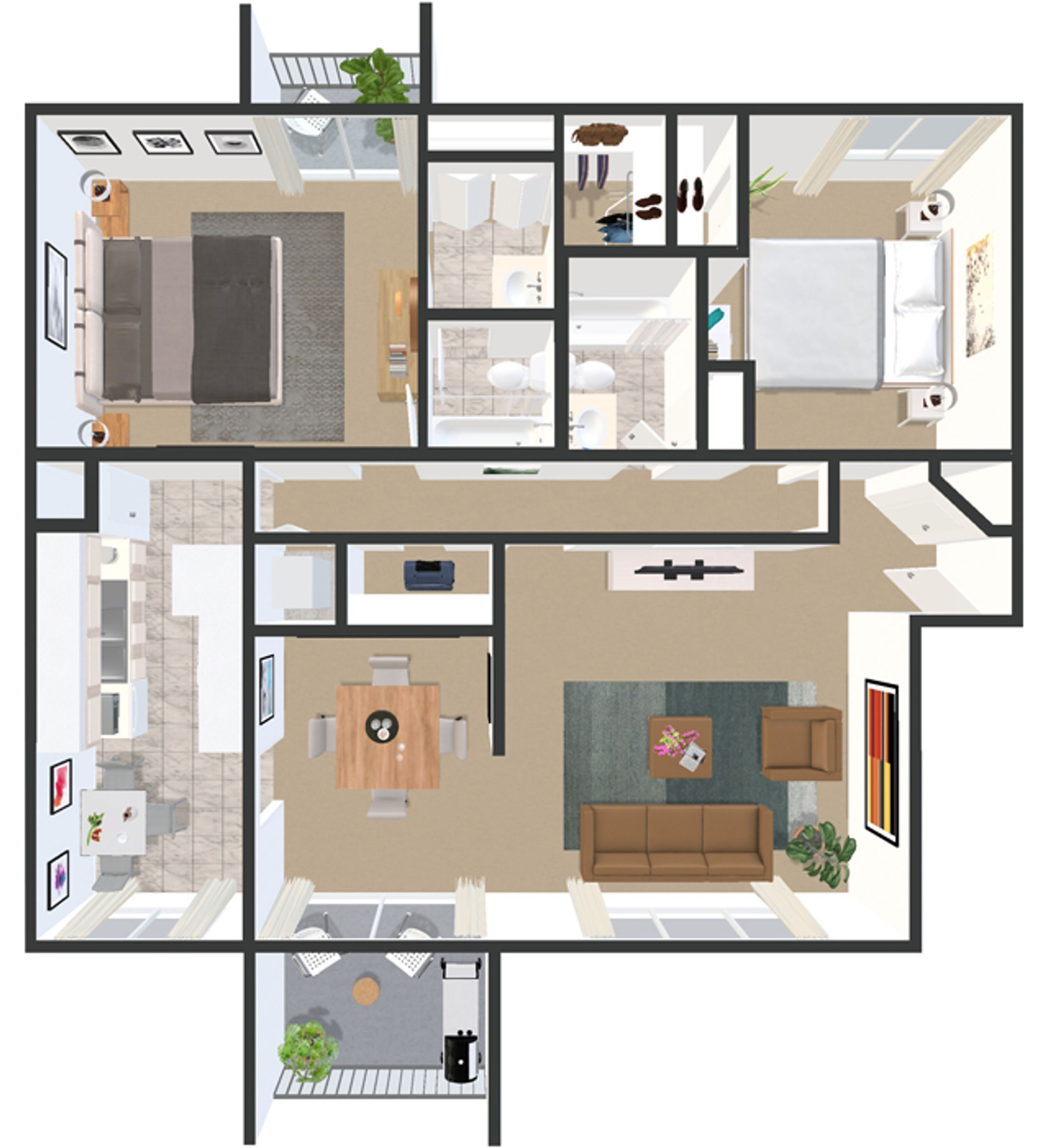 2bd 2ba	 floorplan